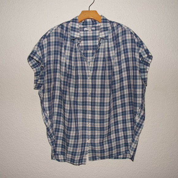 Madewell Tops - New MADEWELL Linus Plaid Central Open-Back Shirt M